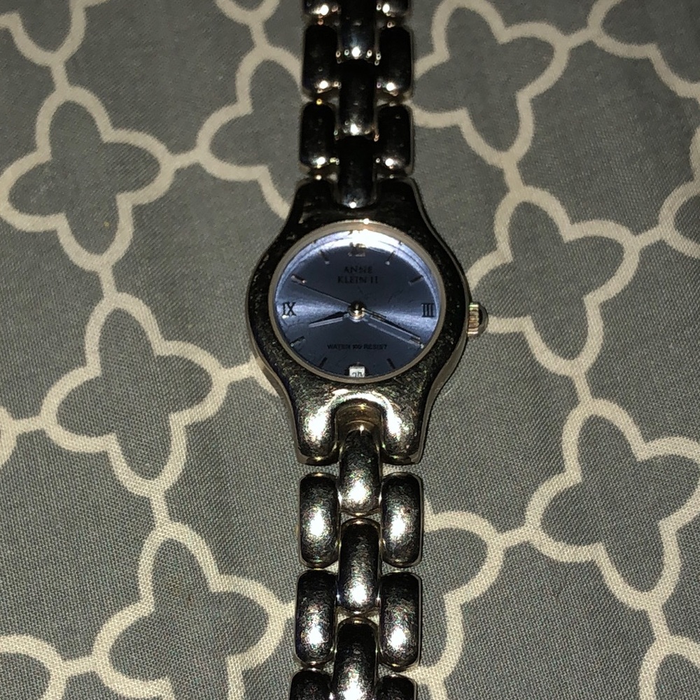Anne Klein round silver tone watch 10/4375